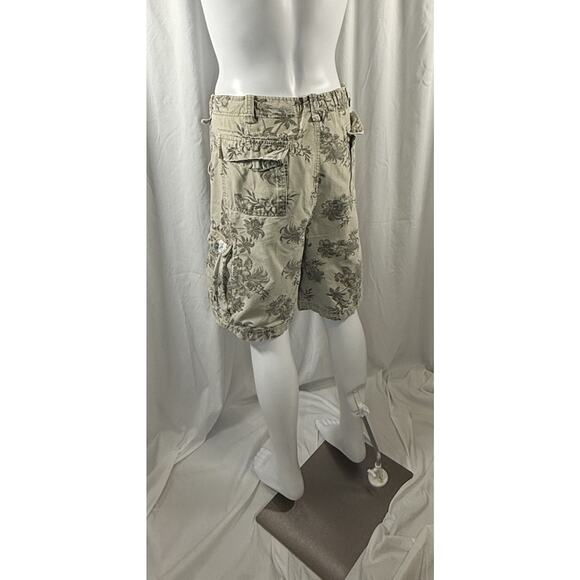 Wonderwall Broken In Cargo Shorts Tan Tropical Beach Resortware, 42, 87-24 - Picture 7 of 16